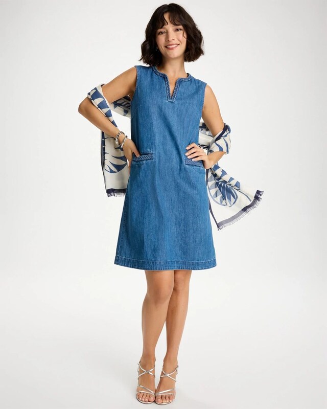 Denim Braided Dress - image 2